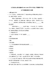 江苏省连云港市灌南县2022-2023学年九年级上学期期中学业水平质量监测语文试题(含答案)