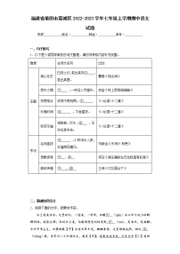 福建省莆田市荔城区2022-2023学年七年级上学期期中语文试题(含答案)
