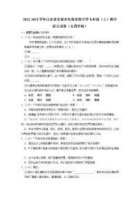 山东省东营市东营区实验中学（五四制）2022-2023学年七年级上学期期中考试语文试题