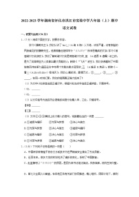 湖南省怀化市洪江市实验中学2022-2023学年八年级上学期期中考试语文试卷(含答案)
