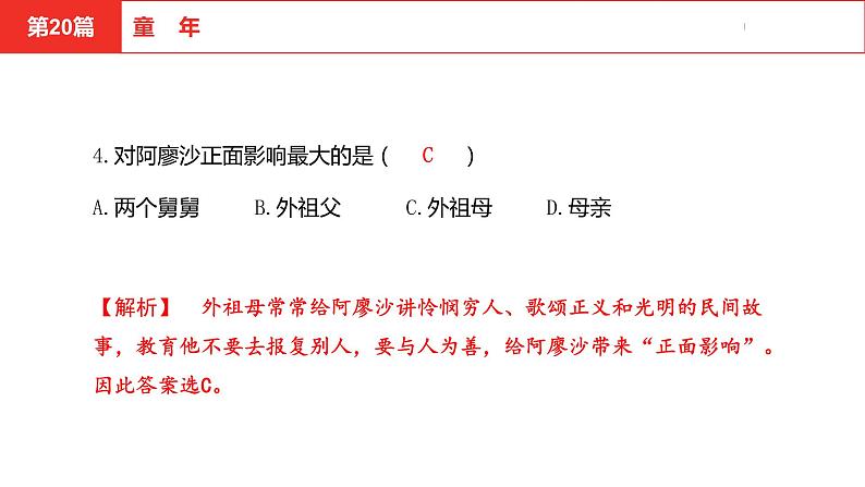 中考总复习语文名著练习第20篇  童年课件05