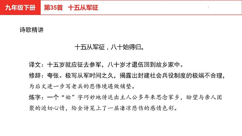 中考总复习语文古诗词曲鉴赏专题第35首  十五从军征课件第4页