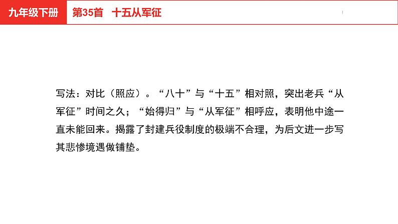 中考总复习语文古诗词曲鉴赏专题第35首  十五从军征课件第5页