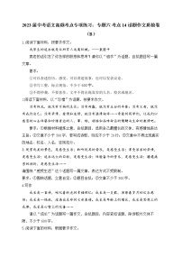 2023届中考语文高频考点专项练习：专题六 考点14 话题作文质检卷（B）