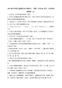 2023届中考语文高频考点专项练习：专题三 考点06 文学、文化常识质检卷（A）