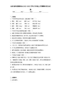 山东省枣庄滕州市2022-2023学年八年级上学期期中语文试题-(含答案)
