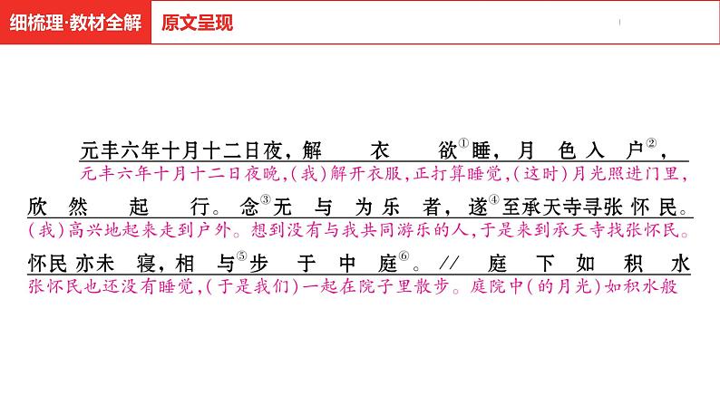 中考总复习语文古诗文阅读专题-文言文阅读7.记承天寺夜游课件第6页