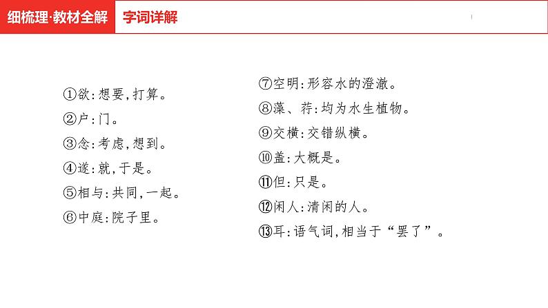 中考总复习语文古诗文阅读专题-文言文阅读7.记承天寺夜游课件第8页