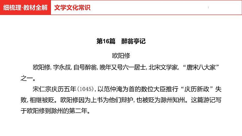 中考总复习语文古诗文阅读专题-文言文阅读16.醉翁亭记课件05