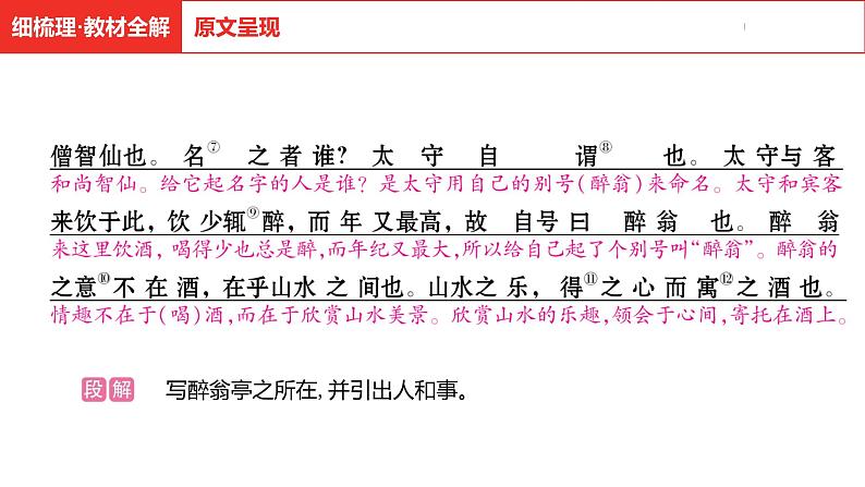 中考总复习语文古诗文阅读专题-文言文阅读16.醉翁亭记课件07
