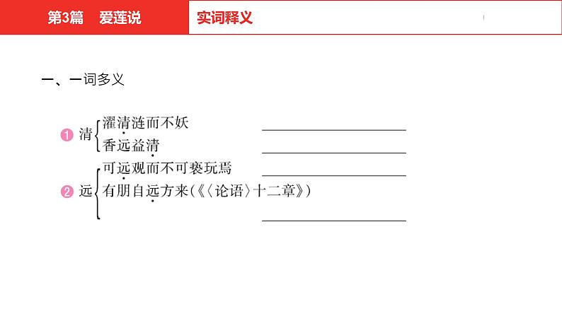 中考总复习语文（河北）古诗文专题一文言文阅读-课内阅读第3篇  爱莲说课件08