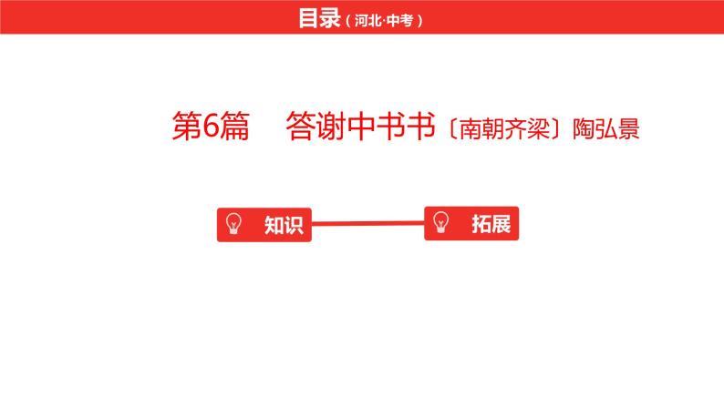 中考总复习语文（河北）古诗文专题一文言文阅读-课内阅读第6篇  答谢中书书课件02