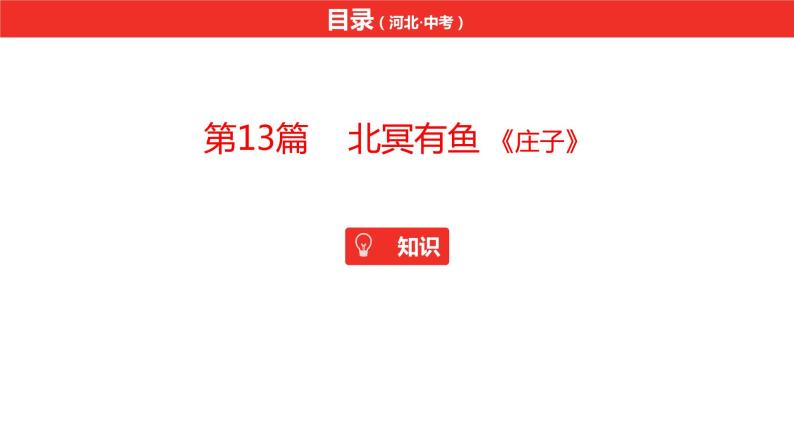 中考总复习语文（河北）古诗文专题一文言文阅读-课内阅读第13篇  北冥有鱼课件02