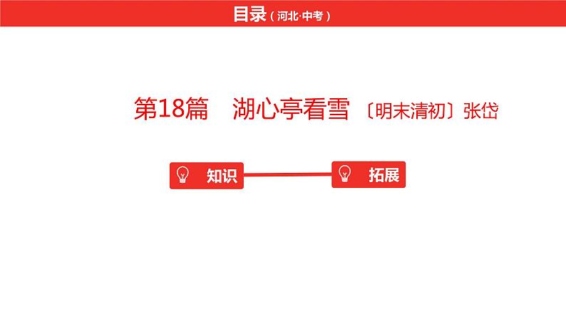 中考总复习语文（河北）古诗文专题一文言文阅读-课内阅读第18篇  湖心亭看雪课件02