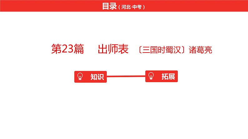 中考总复习语文（河北）古诗文专题一文言文阅读-课内阅读第23篇  出师表课件02