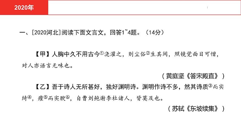 中考总复习语文（河北）古诗文专题一文言文阅读-课外文言文阅读真题课件04