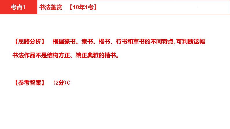 中考总复习语文（河北）积累与运用专题七  书法鉴赏及汉字书写课件第4页