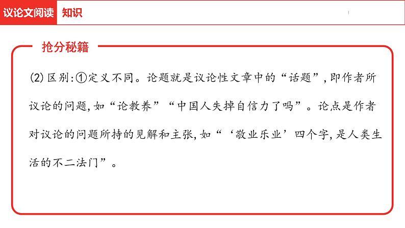 中考总复习语文（河北）阅读专题三  议论文阅读课件07