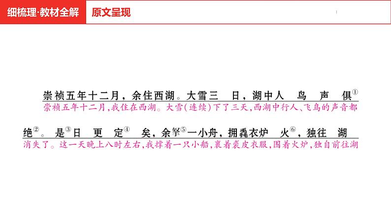 中考总复习语文（河南）古诗文专题一文言文默写与阅读3.湖心亭看雪课件第5页
