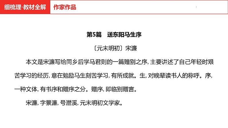 中考总复习语文（河南）古诗文专题一文言文默写与阅读5.送东阳马生序课件第4页
