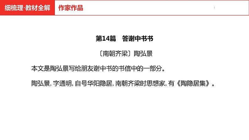 中考总复习语文（河南）古诗文专题一文言文默写与阅读14.答谢中书书课件04