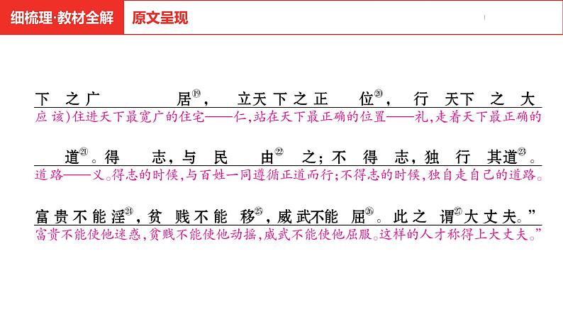 中考总复习语文（河南）古诗文专题一文言文默写与阅读16.富贵不能淫课件第8页