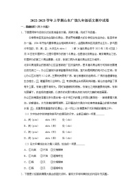 山东省东营市广饶县2022-2023学年九年级上学期期中语文试题(含答案)