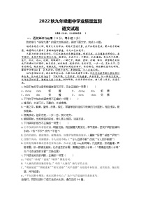 四川省雅安市2022-2023学年九年级上学期期中语文试题（无答案）
