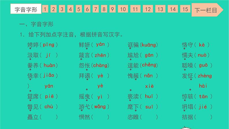 2022九年级语文下册专项检测卷一习题课件新人教版第2页