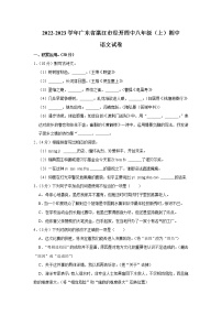 广东省湛江市经济技术开发区第四中学2022-2023学年八年级上学期期中语文试题(含答案)