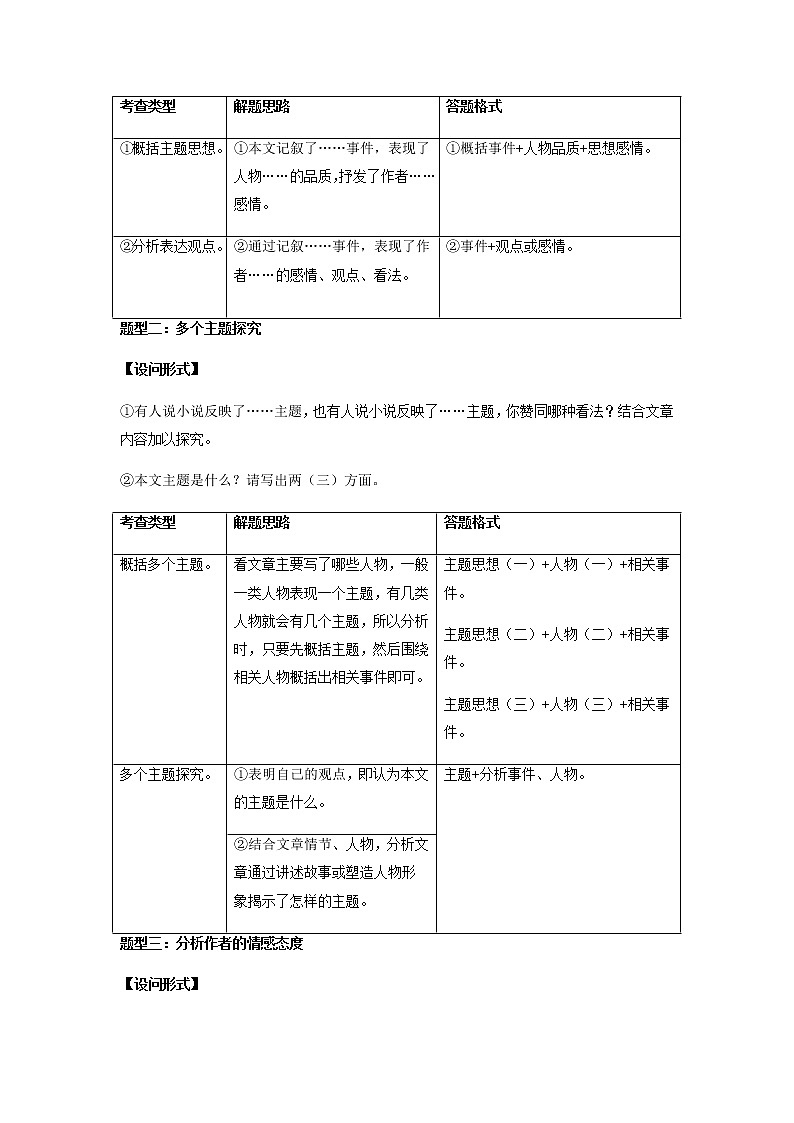 第02讲 领会文章主旨，分析情感态度（原卷+解析）-2022年中考语文记叙文阅读专项高分突破02