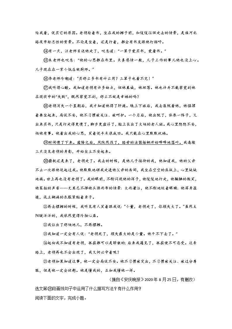 中考语文现代文阅读考点突破：记叙文（环境描写）第3页