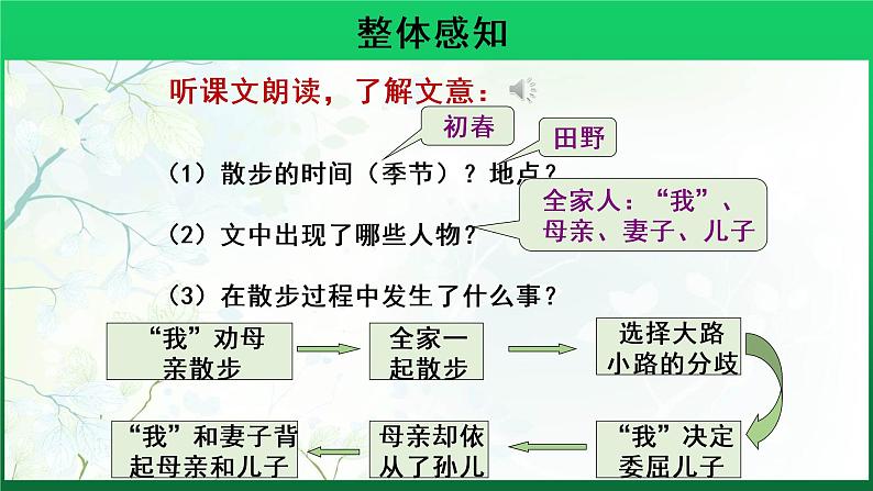 《散步》第1课时同课异构教学课件第5页