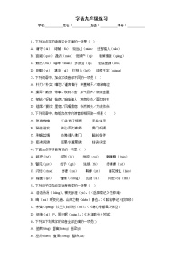 中考语文一轮复习通关训练--专题03 字音（九年级练习）（原卷版+解析版）