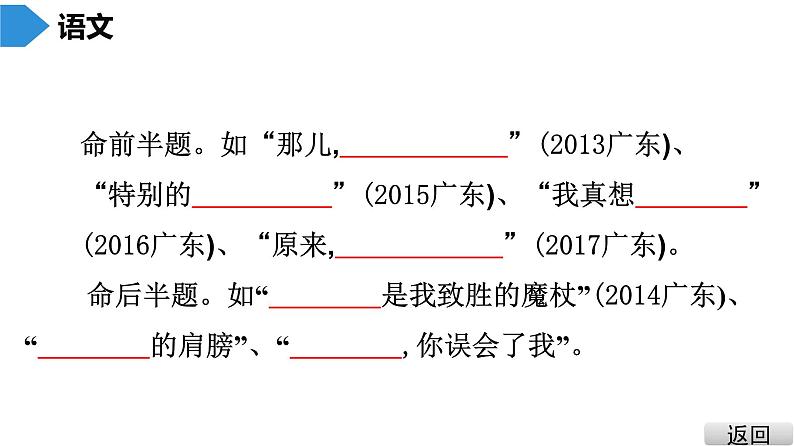 中考语文总复习第三部分  写作 3.第二节 中考作文命题类型 第二讲 半命题作文课件05