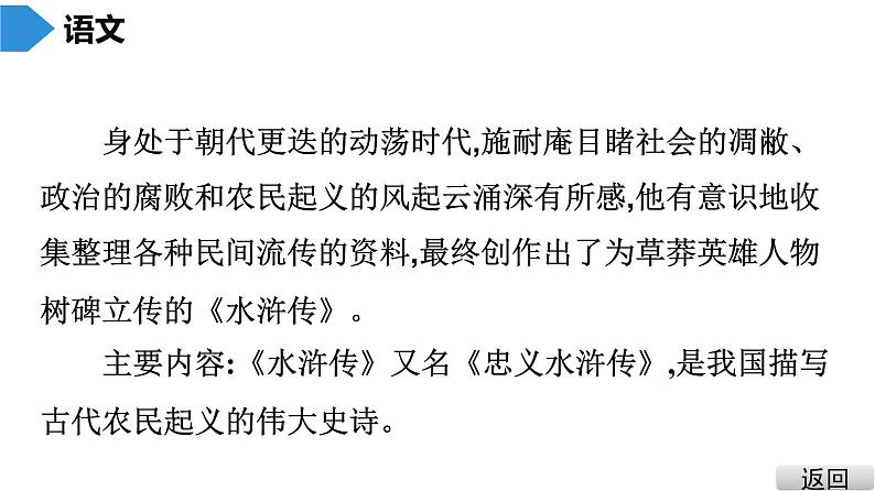 中考语文总复习第四部分  名著阅读 2.名著阅读分部详解6.第六部 《水浒传》课件04