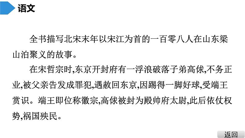 中考语文总复习第四部分  名著阅读 2.名著阅读分部详解6.第六部 《水浒传》课件06