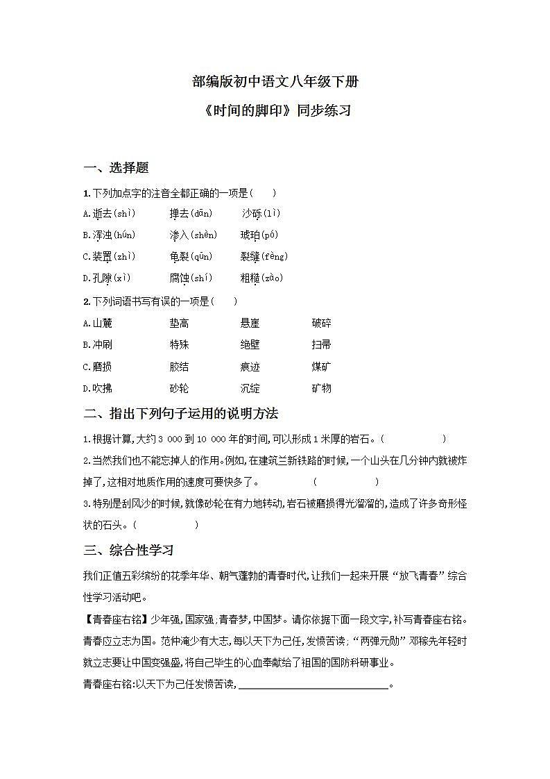 8《时间的脚印》课件PPT+教案+同步练习01