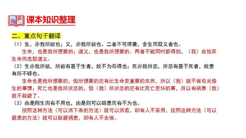 中考语文一轮复习--九年级下册文言文整理【课件讲练】第8页