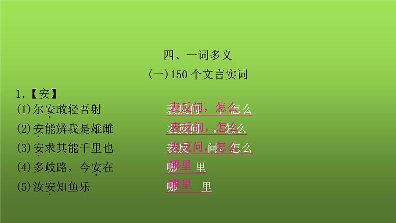 中考语文复习文言实词积累课件第1页