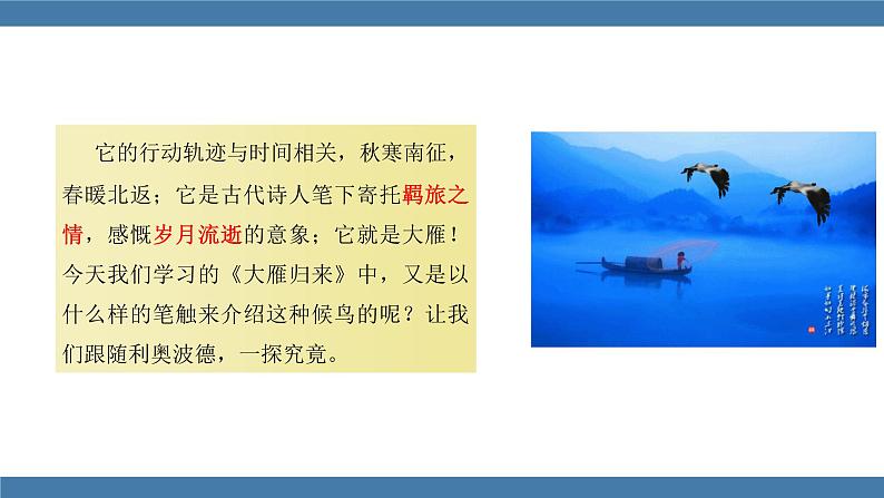 部编版八年级语文下册课件 第二单元   7大雁归来第3页