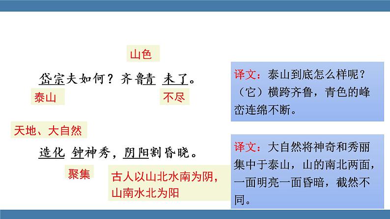 人教版七年级下册语文课件 第五单元 21 《古代诗歌五首》  望岳07
