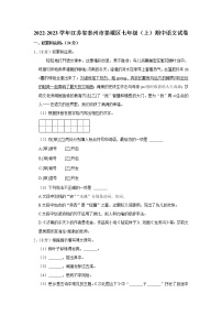 江苏省泰州市姜堰区2022-2023学年七年级上学期期中语文试卷(含答案)