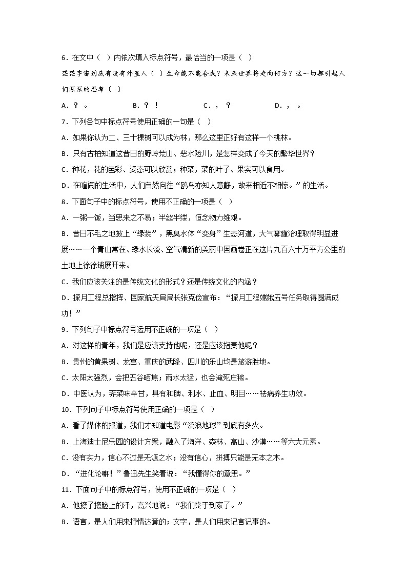 2023中考语文复习专题训练：标点符号第2页