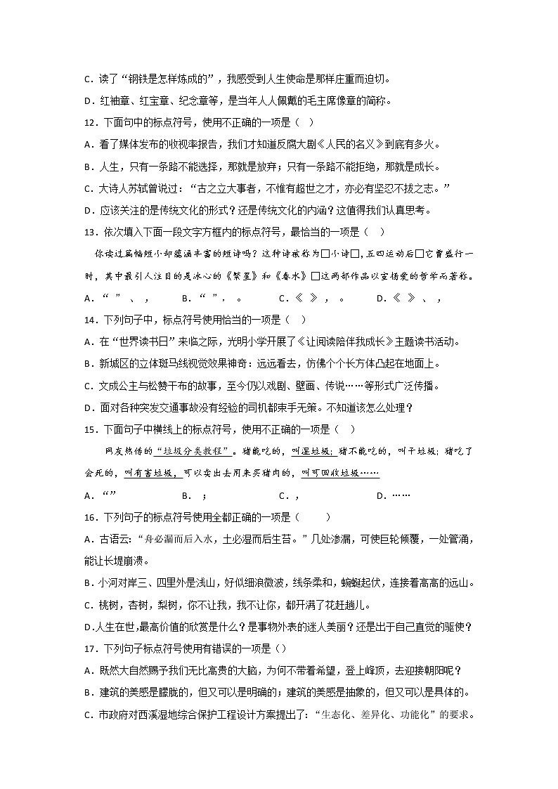 2023中考语文复习专题训练：标点符号第3页