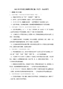 全国各地2022年中考语文真题分类汇编（句子）-标点符号