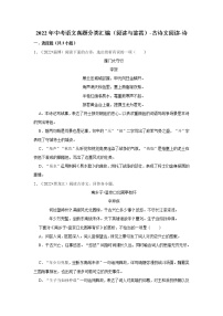 全国各地2022年中考语文真题分类汇编（阅读与鉴赏）-古诗文阅读-诗