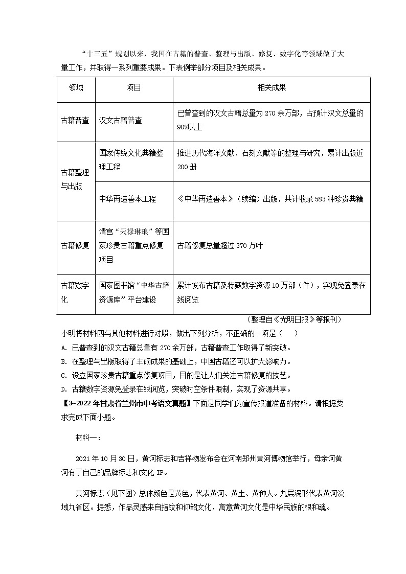 专题06   图文转换 (原卷版）-备战2023年中考5年中考中考1年模拟语文分项汇编（广东专用）第2页