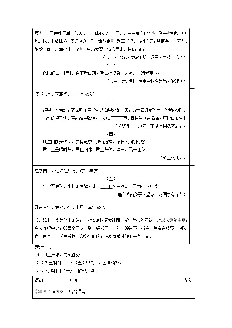 专题12   古诗词鉴赏 -备战2023年中考之5年中考1年模拟语文分项汇编（浙江专用）03