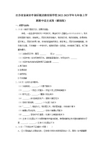 江苏省盐城市亭湖区毓龙路实验学校2022-2023学年七年级上学期期中考试语文试卷(含答案)